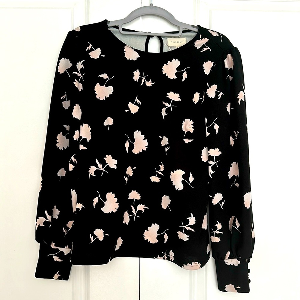 Black floral shirt